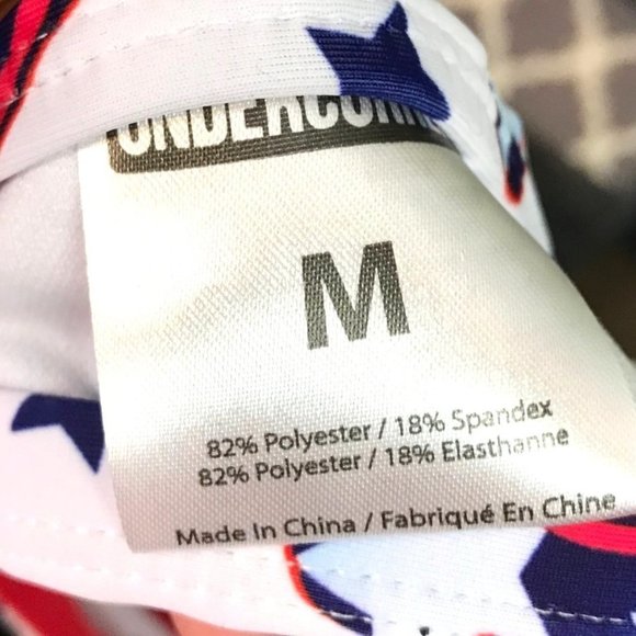 Nwt $50 UNDERCURRENT Juniors Medium Red White Blue Graphic Strappy Bikini Set - Picture 8 of 8